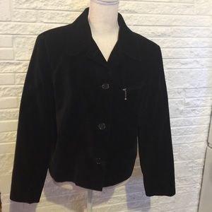 Casual corner velvet look jacket